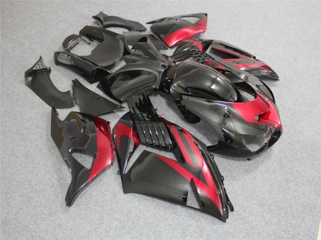 Carénages Kawasaki ZX14R ZZR 1400 06-11 - Noir Rouge