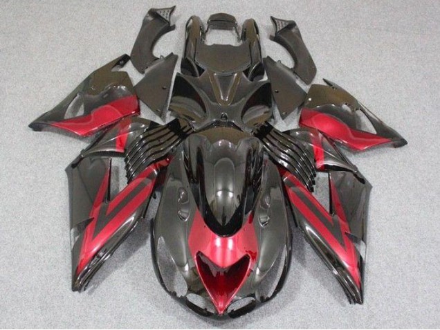 Carénages Kawasaki ZX14R ZZR 1400 06-11 - Noir Rouge