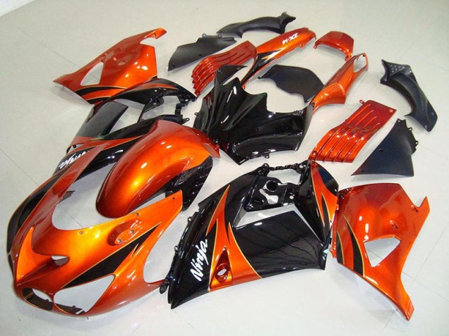 Carénage Kawasaki ZX14R ZZR 1400 06-11 - Orange Noir Carénage Kawasaki ZX14R ZZR 1400 06-11 - Orange Noir