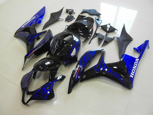 Carénage Honda CBR 600 RR 07-08 - Noir Bleu Flamme
