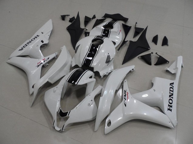 Carénage Honda CBR 600 RR 07-08 - Blanc Nacré avec Noir Bande