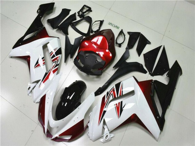 Carénage Kawasaki ZX6R 07-08 - Blanc Noir Rouge