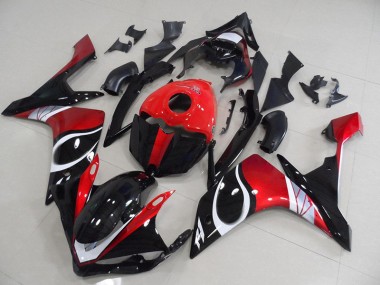 Carénage Yamaha R1 07-08 - Noir Rouge Brillant en Ligne