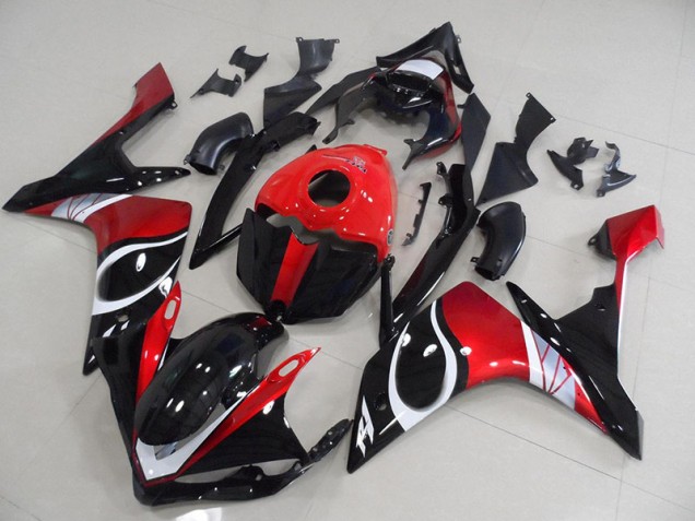Carénage Yamaha R1 07-08 - Noir Rouge Brillant