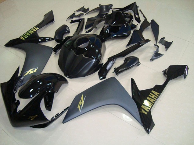 Carénage Yamaha R1 07-08 - Noir Mat Or Carénage Yamaha R1 07-08 - Noir Mat Or