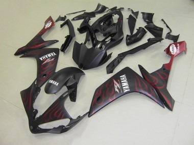 Carénage Yamaha R1 07-08 - Matte Rouge Flamme en Ligne