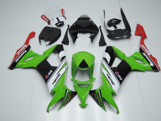 Carénage Kawasaki ZX10R 08-10 - Blanc Noir et Vert Carénage Kawasaki ZX10R 08-10 - Blanc Noir et Vert