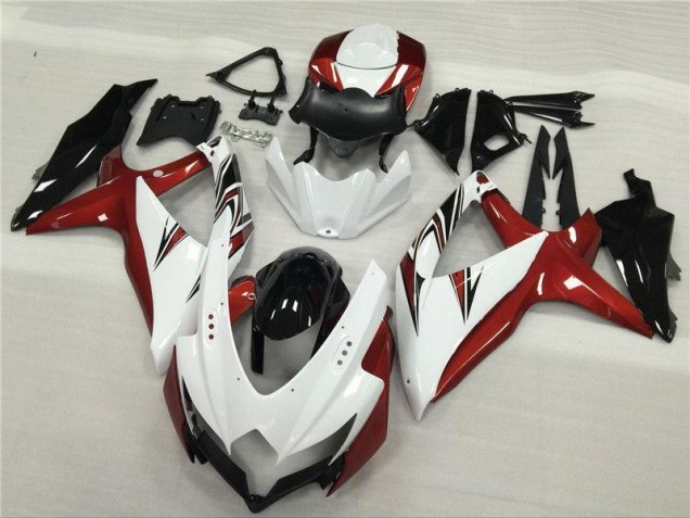 Carénage Suzuki GSXR 600 / 750 K8 08-10 - Blanc Rouge Noir