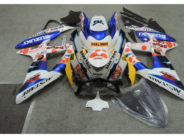 Carénage Suzuki GSXR 600 K8 08-10 - Blanc Bleu Dark Dog