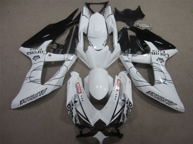 Carénage Suzuki GSXR 600 K8 08-10 - Blanc Noir Corona Extra Motul