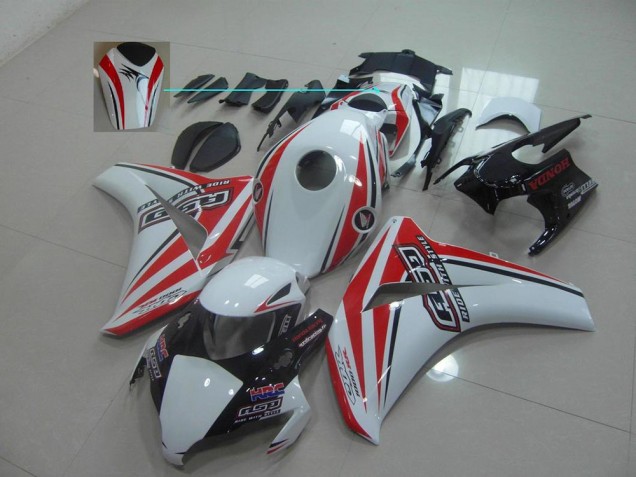 Carénage Honda CBR 1000 RR 08-11 - Blanc Rouge Rsd Carénage Honda CBR 1000 RR 08-11 - Blanc Rouge Rsd