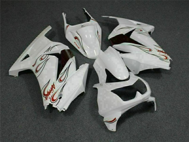 Carénage Kawasaki EX250 08-12 - Blanc Rouge