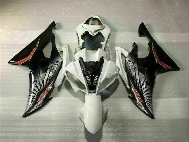 Kit Carénages Complet Yamaha R6 08-16 - Blanc Noir Kit Carénages Complet Yamaha R6 08-16 - Blanc Noir