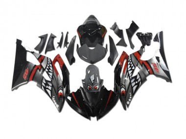 Carénage Yamaha R6 08-16 - Gris Rouge Requin en Ligne
