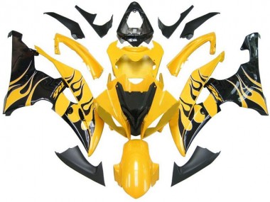 Carénage Yamaha R6 08-16 - Jaune Noir Flamme R6 en Ligne