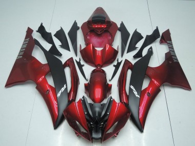 Carénage Yamaha R6 08-16 - Rouge Bonbon et Noir en Ligne