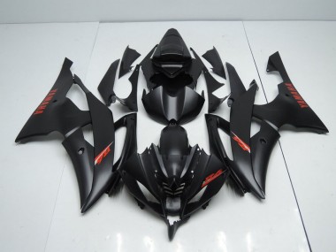 Carénage Yamaha R6 08-16 - Noir Mat Rouge Décalque en Ligne