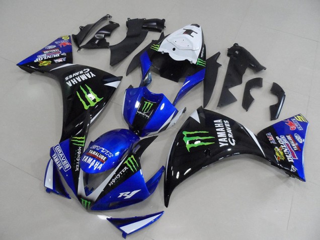 Carénage Yamaha R1 09-11 - Bleu Noir Monster Carénage Yamaha R1 09-11 - Bleu Noir Monster