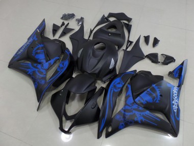 Carénage Honda CBR 600 RR 09-12 - Noir Mat Bleu Crâne en Ligne