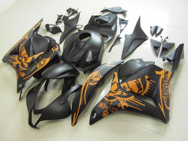 Carénage Honda CBR 600 RR 09-12 - Noir Mat Orange Décalque