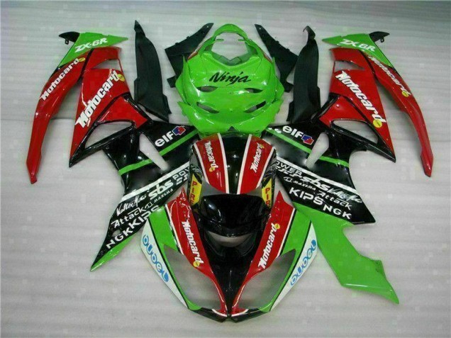 Carénage Kawasaki ZX6R 09-12 - Noir Rouge Vert card
