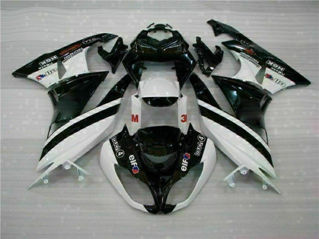 Carénage Kawasaki ZX6R 09-12 - Noir Blanc 3M Touch4