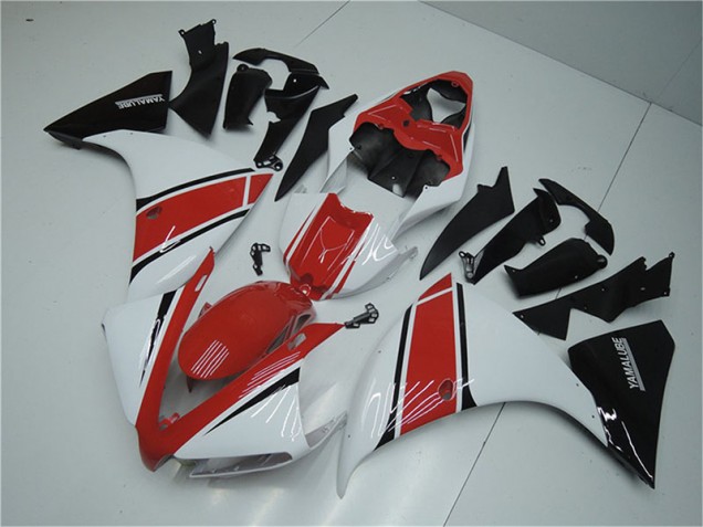 Carénage Yamaha R1 12-14 - Blanc Rouge Noir