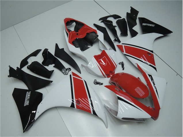 Carénage Yamaha R1 12-14 - Blanc Rouge Noir