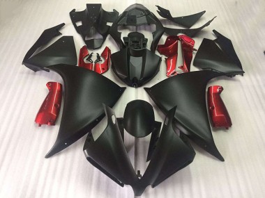 Carénage Yamaha R1 12-14 - Noir Mat Brillant Rouge en Ligne