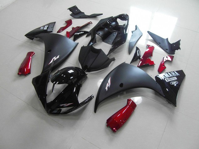 Carénage Yamaha R1 12-14 - Noir Mat Rouge