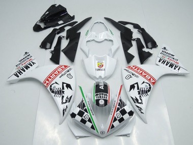 Carénage Yamaha R1 12-14 - Blanc Noir Abrath en Ligne
