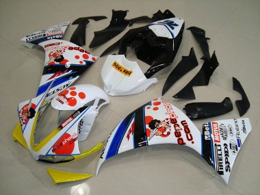 Carénage Yamaha R1 12-14 - Blanc Noir Pepe Phone en Ligne