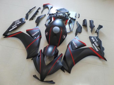 Carénage Honda CBR 1000 RR 12-16 - Matte Bladk avec Rouge Bande en Ligne