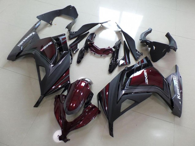 Carénage Kawasaki ZX 300R 13-16 - Dark Rouge et Gris Carénage Kawasaki ZX 300R 13-16 - Dark Rouge et Gris