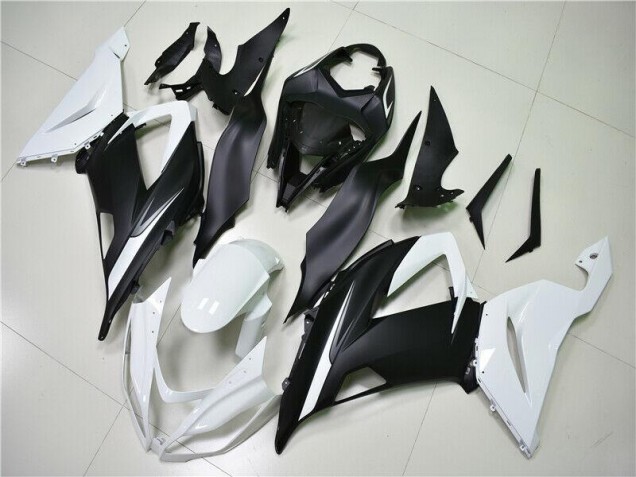 Carénages Kawasaki ZX6R 13-18 - Blanc Noir