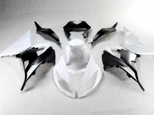 Carénages Kawasaki ZX6R 13-18 - Blanc Noir