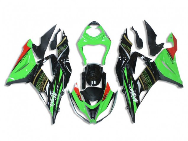 Carénages Kawasaki ZX6R 13-18 - Vert Noir