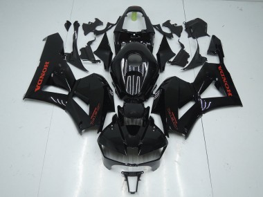 Carénage Honda CBR 600 RR 13-23 - Noir Brillant avec Rouge Décalque en Ligne