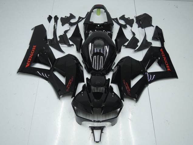Carénage Honda CBR 600 RR 13-23 - Noir Brillant avec Rouge Décalque
