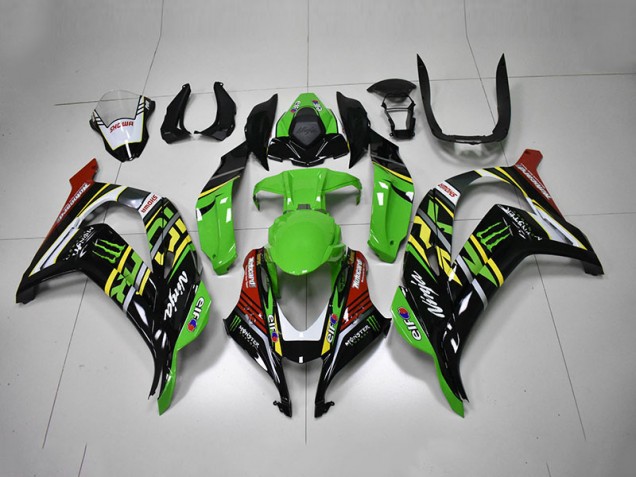 Carénage Kawasaki ZX10R 16-19 - Vert Noir Rouge Ninja Monster Carénage Kawasaki ZX10R 16-19 - Vert Noir Rouge Ninja Monster
